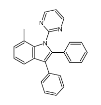 7-methyl-2,3-diphenyl-1-(pyrimidin-2-yl)-1H-indole Structure