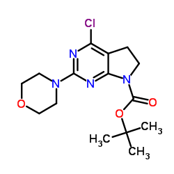 Tert-butyl 4-chloro-2-Morpholino-5H-pyrrolo[2,3-d]pyrimidine-7(6H)-carboxylate structure