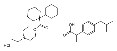 2-(diethylamino)ethyl 1-cyclohexylcyclohexane-1-carboxylate,2-[4-(2-methylpropyl)phenyl]propanoic acid,hydrochloride Structure