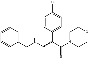 2-Propene-1-thione, 2-(4-chlorophenyl)-1-(4-morpholinyl)-3-[(phenylmethyl)amino]- Structure