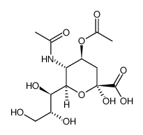 (2S,4S,5R,6R)-5-acetamido-4-acetyloxy-2-hydroxy-6-[(1R,2R)-1,2,3-trihydroxypropyl]oxane-2-carboxylic acid structure