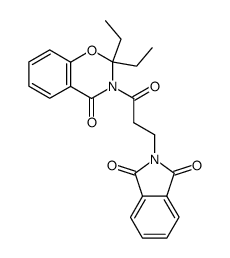 2-[3-(2,2-Diethyl-4-oxo-4H-benzo[e][1,3]oxazin-3-yl)-3-oxo-propyl]-isoindole-1,3-dione结构式