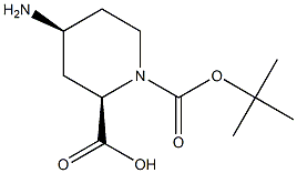 (2R,4S)-4-amino-1-(tert-butoxycarbonyl)piperidine-2-carboxylic acid Structure