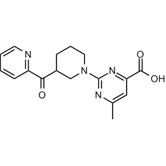 6-Methyl-2-(3-picolinoylpiperidin-1-yl)pyrimidine-4-carboxylicacid Structure