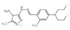 Benzaldehyde,4-[bis(2-chloroethyl)amino]-2-methyl-,2-(4-amino-5-methyl-4H-1,2,4-triazol-3-yl)hydrazone, hydrochloride (1:1) Structure