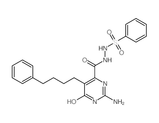 4-Pyrimidinecarboxylicacid, 2-amino-1,6-dihydro-6-oxo-5-(4-phenylbutyl)-, 2-(phenylsulfonyl)hydrazide picture