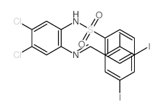 Benzenesulfonamide,N-[4,5-dichloro-2-[[(2-hydroxy-3,5-diiodophenyl)methylene]amino]phenyl]- Structure