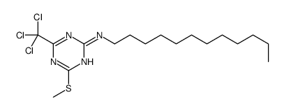 N-dodecyl-4-methylsulfanyl-6-(trichloromethyl)-1,3,5-triazin-2-amine结构式