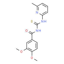 N-(3,4-dimethoxybenzoyl)-N'-(6-methyl-2-pyridinyl)thiourea Structure