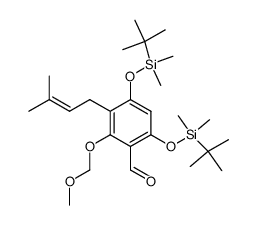 4,6-bis((tert-butyldimethylsilyl)oxy)-2-(methoxymethoxy)-3-(3-methylbut-2-en-1-yl)benzaldehyde Structure