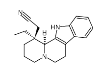 (-)-1β-cyanomethyl-1α-ethyl-1,2,3,4,6,7,12,12bα-octahydro-indolo(2,3-a)quinolizine Structure