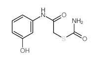 2-carbamoylsulfanyl-N-(3-hydroxyphenyl)acetamide structure