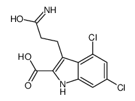 3-(3-amino-3-oxopropyl)-4,6-dichloro-1H-indole-2-carboxylic acid结构式