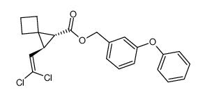 (+-)-cis-3-Phenoxybenzyl-2-(2,2-dichlorvinyl)-3-spirobutancyclopropan-1-carboxylat Structure