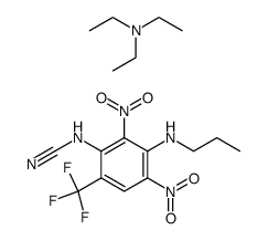 2,4-Dinitro-3-propylamino-6-trifluoromethyl-phenyl-cyanamide; compound with triethyl-amine Structure