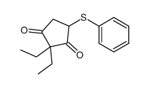 2,2-diethyl-4-phenylsulfanylcyclopentane-1,3-dione结构式