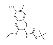 N-(tert-butyloxycarbonyl)-3-(4-hydroxy-3-methylphenyl)-L-alanine ethyl ester结构式