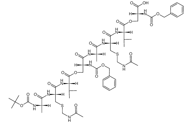 (Z)-D-Ser{(Z)-D-Ser[Boc-L-Ala-L-Cys(Acm)-L-Val]-L-Ala-L-Cys(Acm)-L-Val}-OH picture