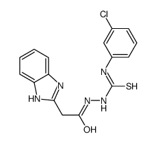 1H-Benzimidazole-2-acetic acid, 2-(((3-chlorophenyl)amino)thioxomethyl )hydrazide picture