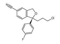 (S)-1-(3-chloropropyl)-1-(4-fluorophenyl)-1,3-dihydroisobenzofuran-5-carbonitrile结构式