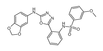 N-{2-[5-(benzo[1,3]dioxol-5-ylamino)-[1,3,4]oxadiazol-2-yl]-phenyl}-3-methoxy-benzenesulfonamide结构式