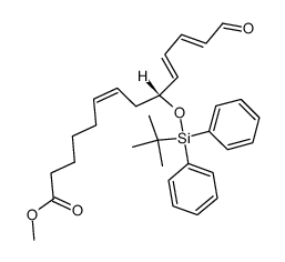 methyl (R,6Z,10E,12E)-9-((tert-butyldiphenylsilyl)oxy)-14-oxotetradeca-6,10,12-trienoate Structure