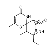 4-ethyl-3,6'-dimethyl-6-methylene-5-thia-8-azaspiro[bicyclo[2.2.2]octane-2,2'-[1,3]thiazine]-4',7(3'H)-dione Structure