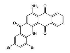 6-amino-10,12-dibromo-13H-naphtho[2,3-c]acridine-5,8,14-trione结构式