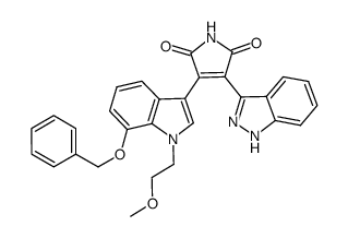 3-[7-benzyloxy-1-(2-methoxy-ethyl)-1H-indol-3-yl]-4-(1H-indazol-3-yl)-pyrrole-2,5-dione结构式