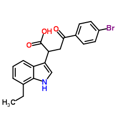 4-(4-bromophenyl)-2-(7-ethylindol-3-yl)-4-oxobutanoic acid Structure