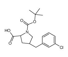 (2S,4R)-1-(tert-Butoxycarbonyl)-4-(3-chlorobenzyl)pyrrolidine-2-carboxylic acid Structure