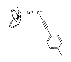 [Au(p-CH3-C6H4-CC-S)(PPh2Me)]结构式