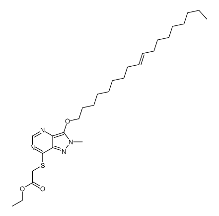 ethyl 2-(2-methyl-3-octadec-9-enoxypyrazolo[4,3-d]pyrimidin-7-yl)sulfanylacetate结构式