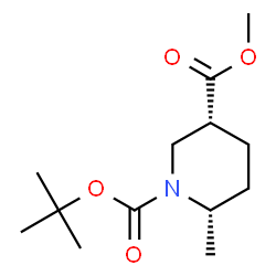 rel-(1-叔丁基 3-甲基(3R,6S)-6-甲基哌啶-1,3-二羧酸酯)结构式