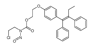 N-(2-chloroethyl)-N-nitroso-2-(4-(1,2-diphenylbutenyl)phenoxy)ethyl carbamate structure