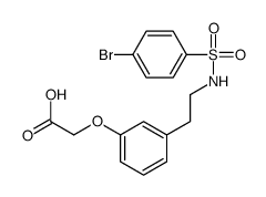 2-[3-[2-[(4-bromophenyl)sulfonylamino]ethyl]phenoxy]acetic acid Structure