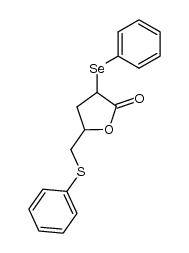 5-phenylthiomethyl-3-phenylselenotetrahydrofuran-2-one结构式