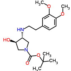 tert-butyl (3R,4R)-3-{[2-(3,4-dimethoxyphenyl)ethyl]amino}-4-hydroxypyrrolidine-1-carboxylate结构式