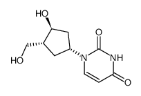 1-<3α-hydroxy-4β-(hydroxymethyl)cyclopentan-1α-1-yl>pyrimidine-2,4-(1H,3H)-dione Structure