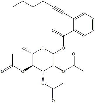 2,3,4-Tri-O-acetyl-L-rhamnopyranosyl ortho-hexynylbenzoate Structure