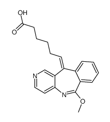 (E)-6-(6-Methoxy-11H-pyrido(4,3-c)(2)benzazepin-11-ylidene)hexanoic ac id结构式