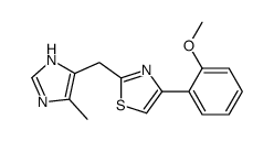 4-(2-methoxyphenyl)-2-(4(5)-methyl-5(4)-imidazolylmethyl)thiazole结构式