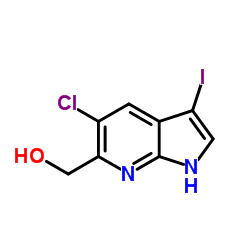 (5-Chloro-3-iodo-1H-pyrrolo[2,3-b]pyridin-6-yl)methanol Structure