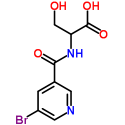 2-[(5-BROMO-PYRIDINE-3-CARBONYL)-AMINO]-3-HYDROXY-PROPIONIC ACID structure