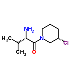 (2S)-2-Amino-1-[(3S)-3-chloro-1-piperidinyl]-3-methyl-1-butanone Structure