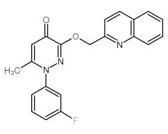 1-(3-氟苯基)-6-甲基-3-(喹啉-2-基甲氧基)吡嗪-4(1H)-酮结构式