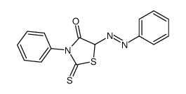 3-phenyl-5-phenyldiazenyl-2-sulfanylidene-1,3-thiazolidin-4-one结构式