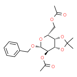 Benzyl 3-O,4-O-isopropylidene-2-O,6-O-diacetyl-β-D-galactopyranoside structure