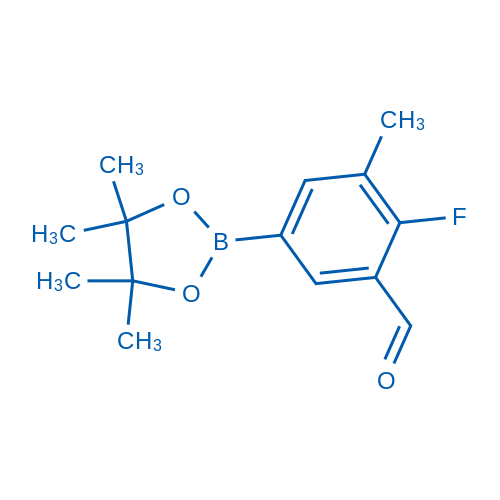 2-Fluoro-3-methyl-5-(4,4,5,5-tetramethyl-1,3,2-dioxaborolan-2-yl)benzaldehyde structure