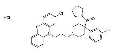 [1-[3-(2-chlorophenothiazin-10-yl)propyl]-4-(3-chlorophenyl)piperidin-4-yl]-pyrrolidin-1-ylmethanone,hydrochloride结构式